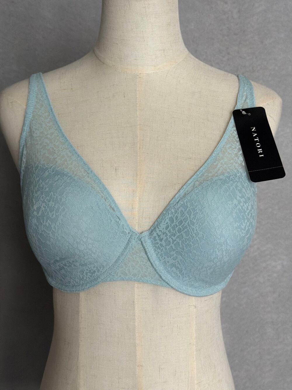 Natori Pretty Smooth Bra Contour Underwire in Blue Meadow Women's 32DD NEW